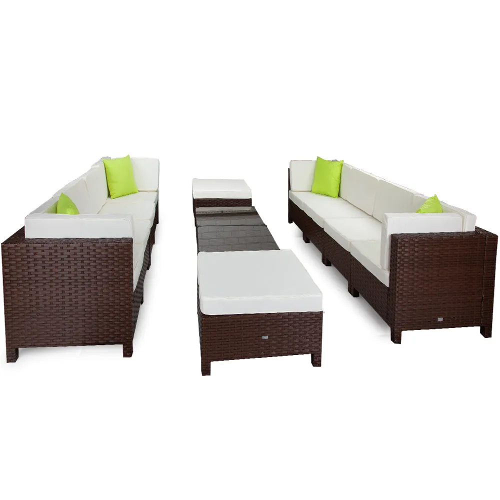 12pc Outdoor Lounge Furniture Setting | LONDON RATTAN Patio