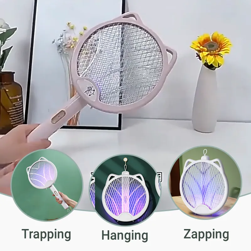 2-in-1 Automatic Mosquito Trapping Rechargeable Folding Electric Mosquito Swatters