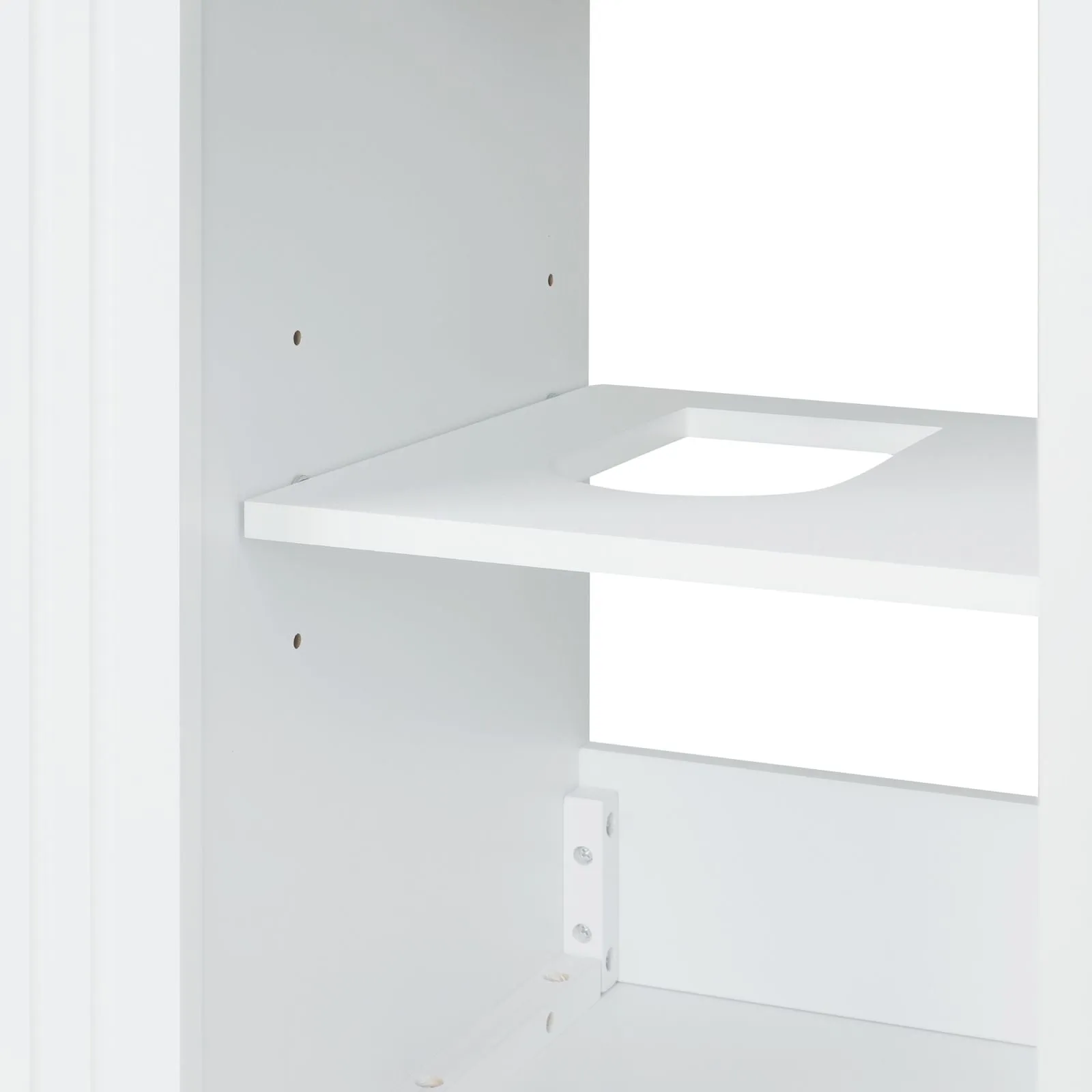 20" White Bathroom Vanity with Sink, Two-Tier Shelf & Adjustable Solid Wood Cabinet