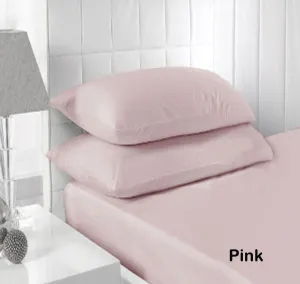 250TC Cotton Fitted Sheet Set | Pink | King