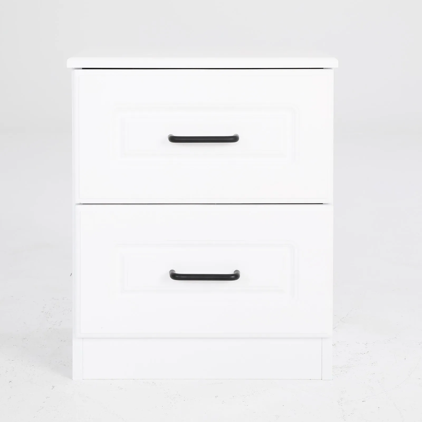 2X Bedside Table Side Storage Cabinet Nightstand Bedroom 2 Drawer KEVA WHITE
