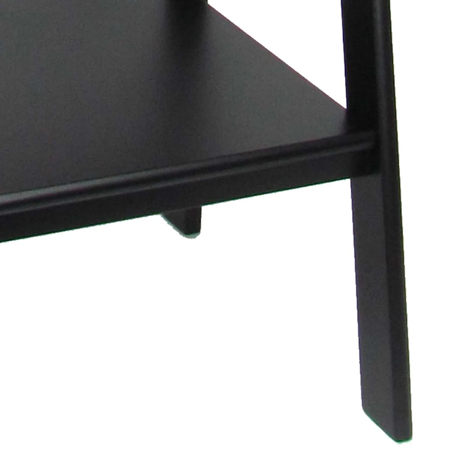 3 Tier Wooden Storage Ladder Stand With Open Back And Sides, Black By Benzara