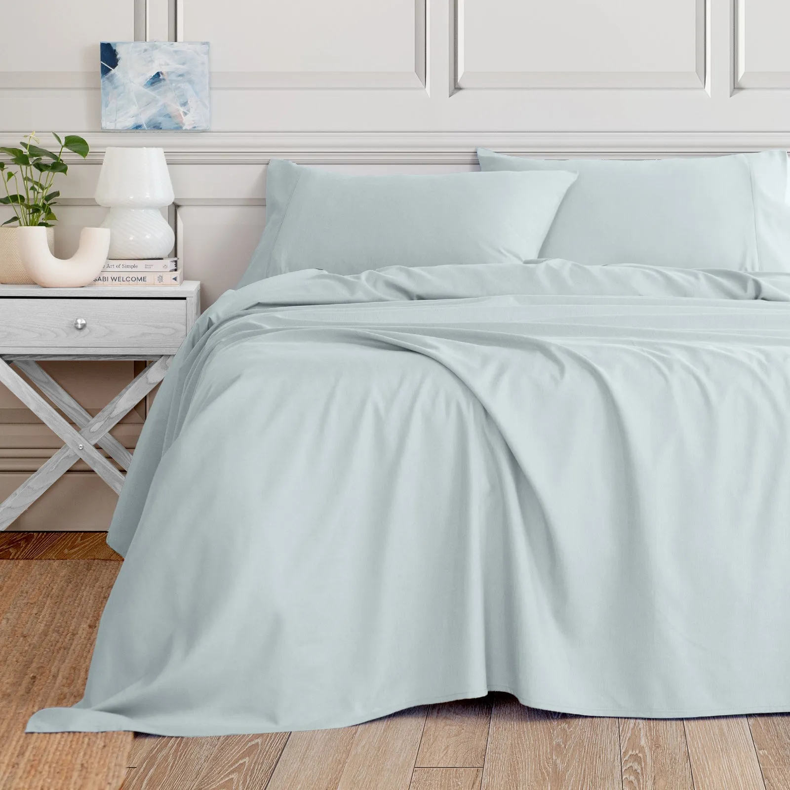 3000 Thread Count Bamboo Cooling Sheet Set | King | Aqua