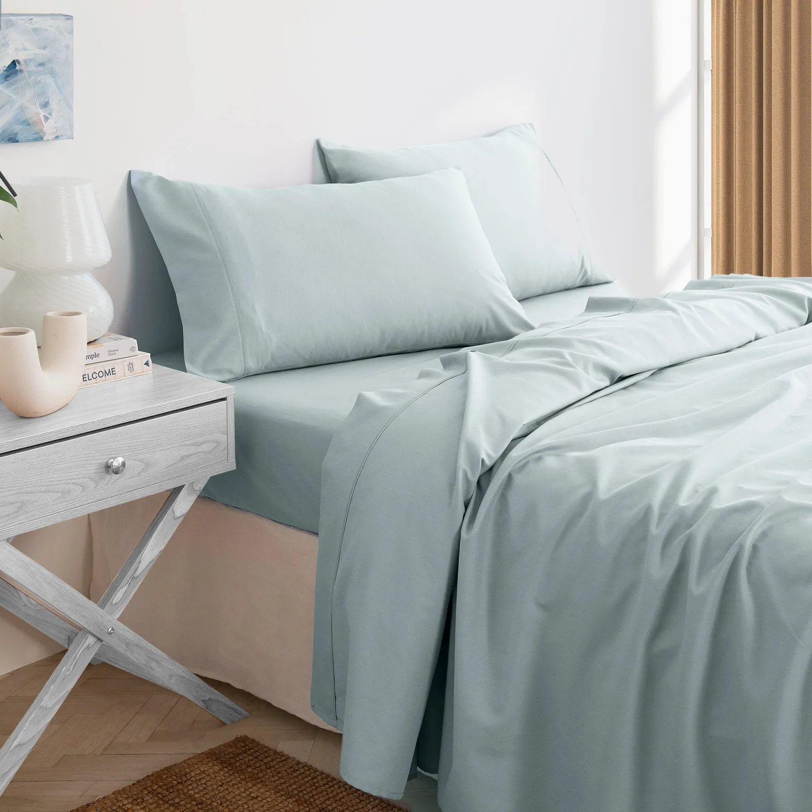 3000 Thread Count Bamboo Cooling Sheet Set | King | Aqua