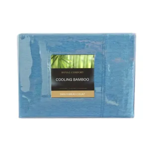 3000 Thread Count Bamboo Cooling Sheet Set | King | Denim