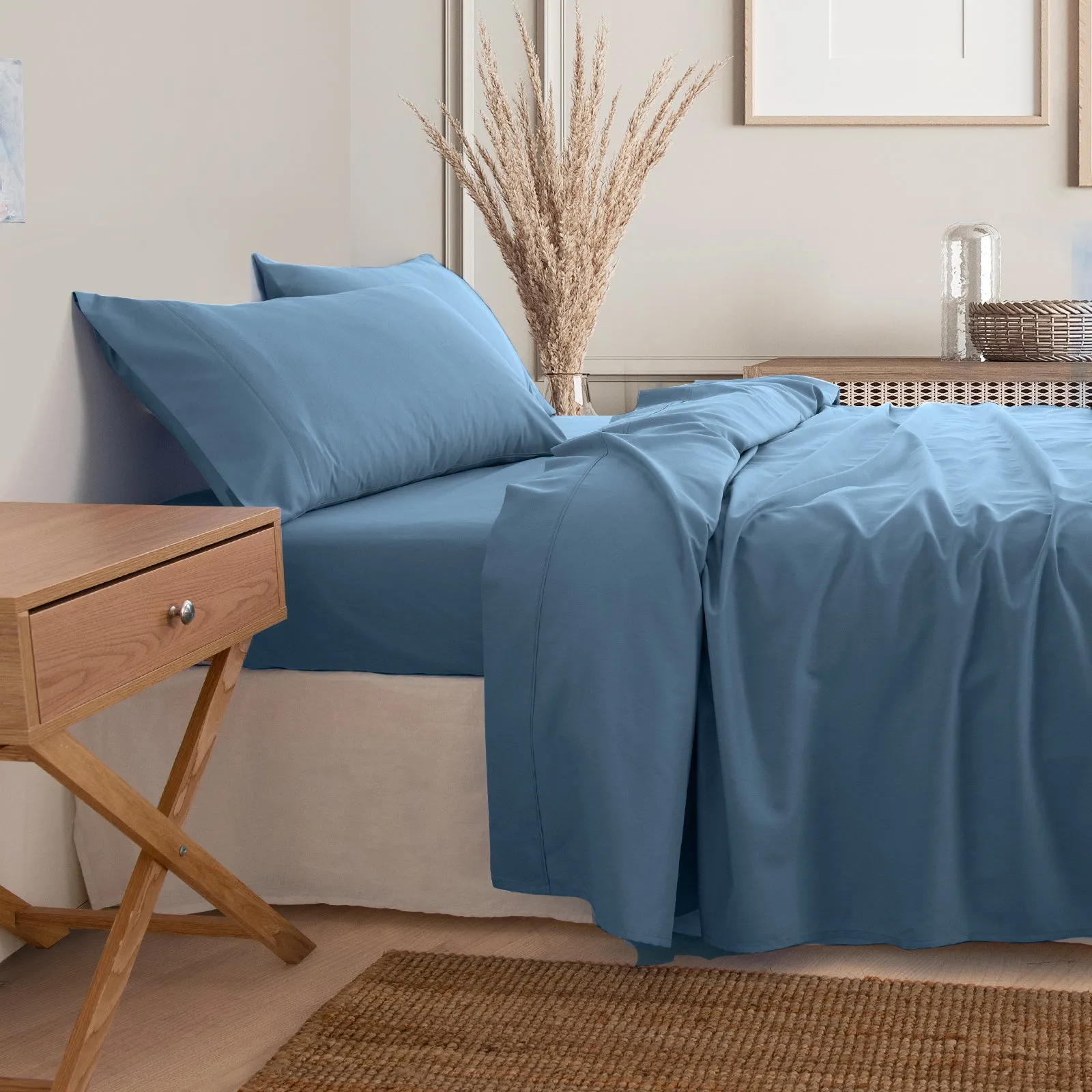 3000 Thread Count Bamboo Cooling Sheet Set | King | Denim