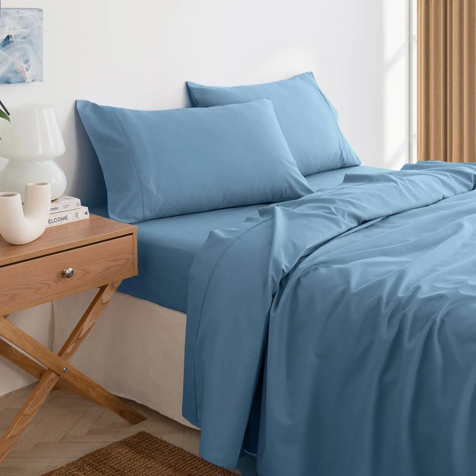 3000 Thread Count Bamboo Cooling Sheet Set | King | Denim