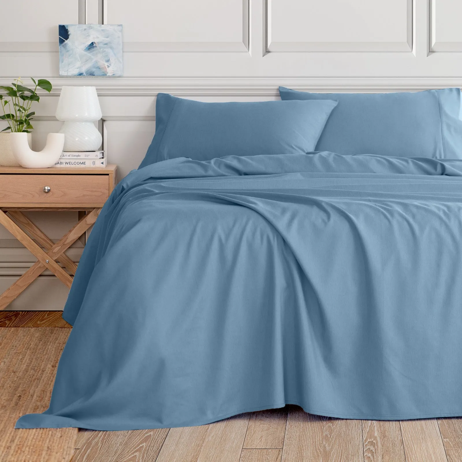 3000 Thread Count Bamboo Cooling Sheet Set | King | Denim