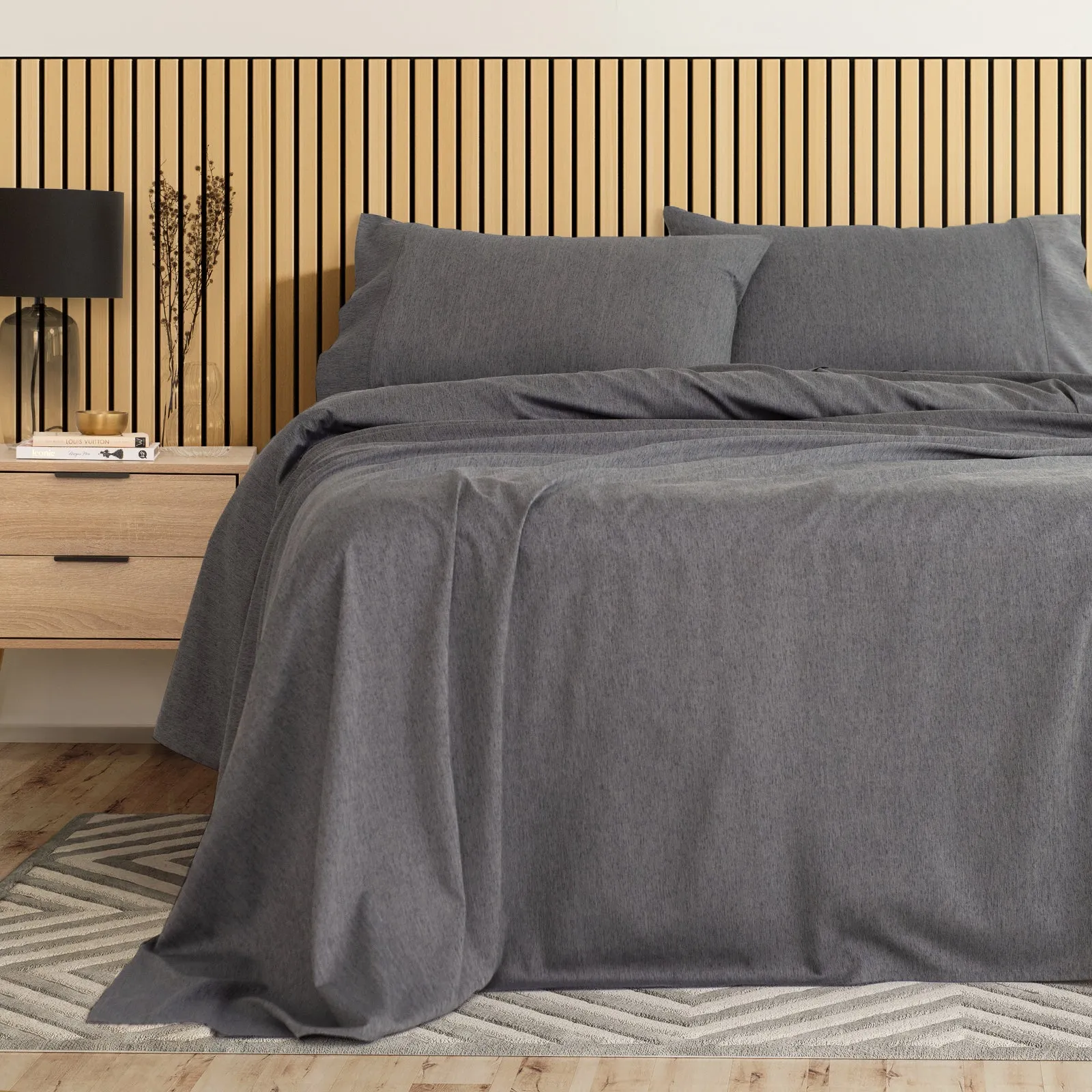 3000 Thread Count Bamboo Cooling Sheet Set | King Size | Charcoal