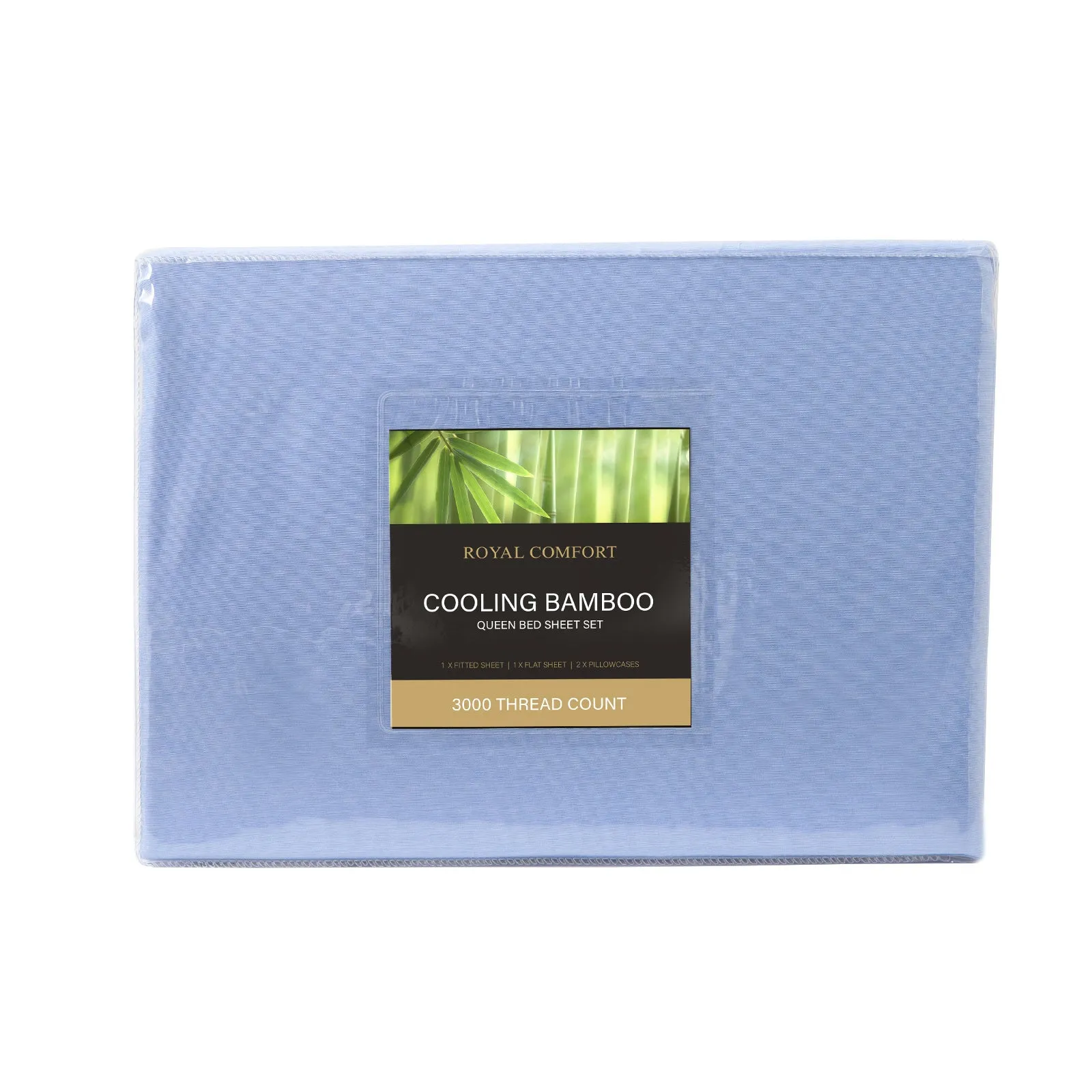 3000 Thread Count Bamboo Cooling Sheet Set | Queen | Light Blue