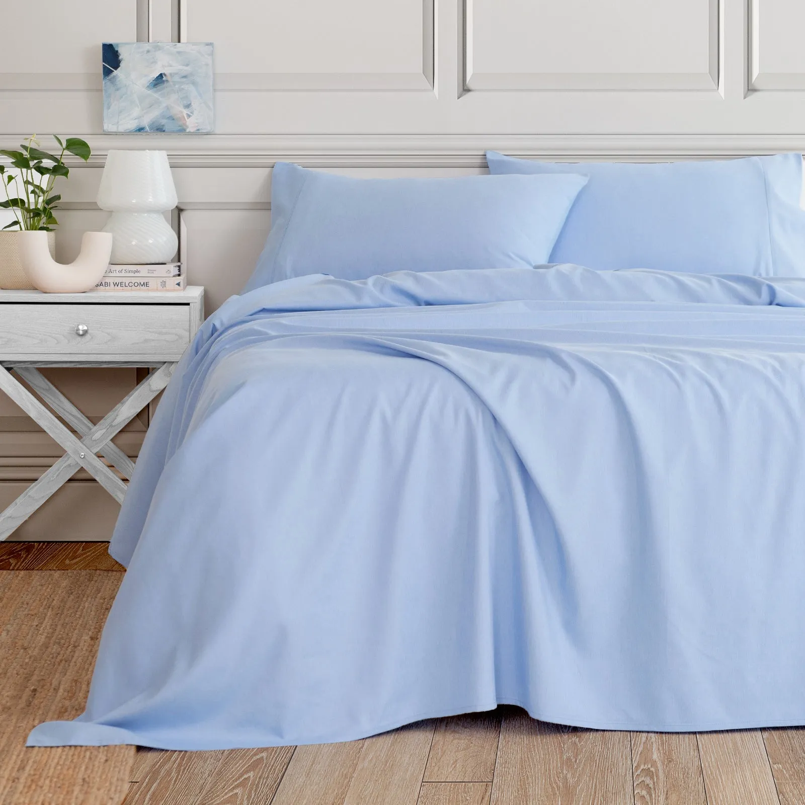 3000 Thread Count Bamboo Cooling Sheet Set | Queen | Light Blue