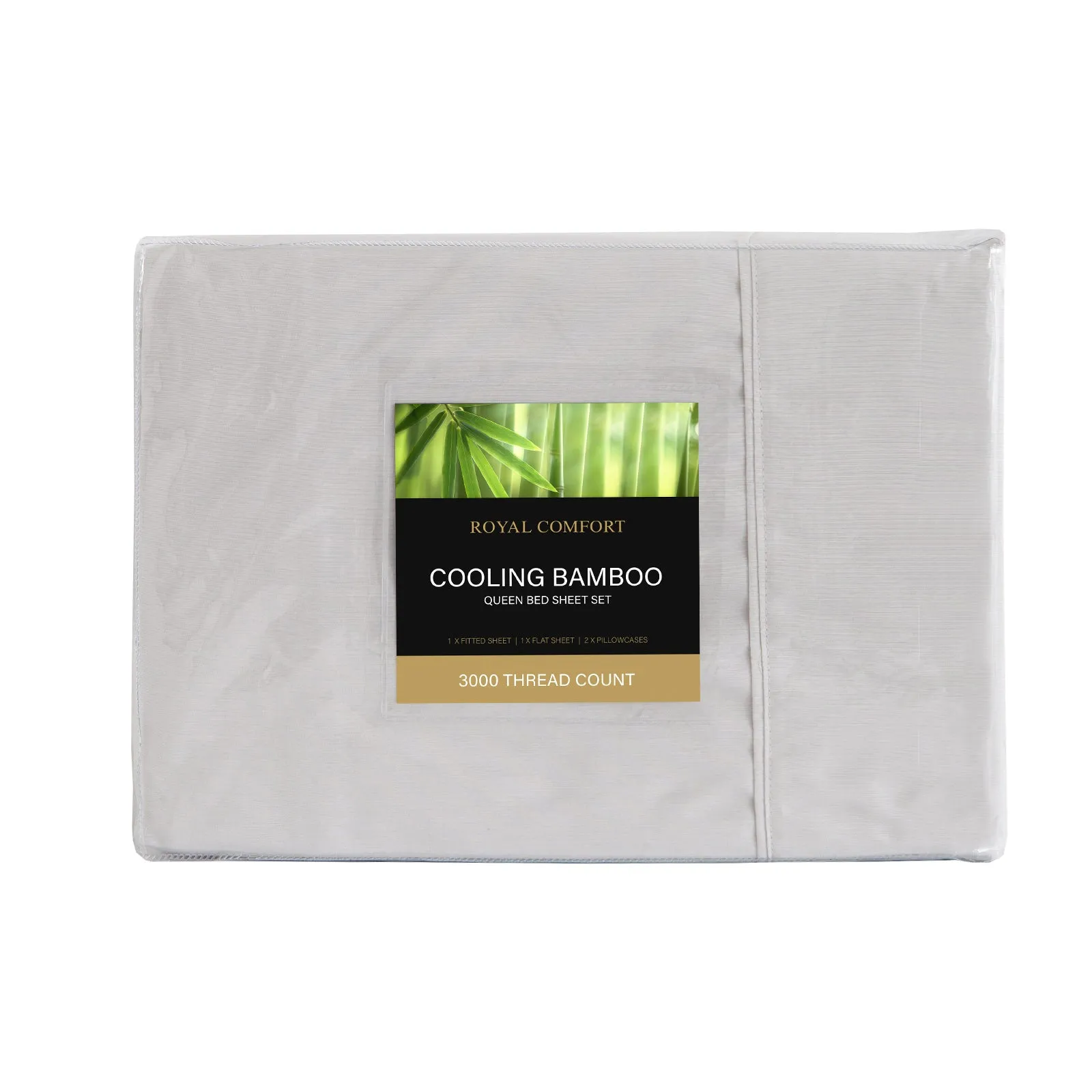 3000 Thread Count Bamboo Cooling Sheet Set | Queen | Mid Grey