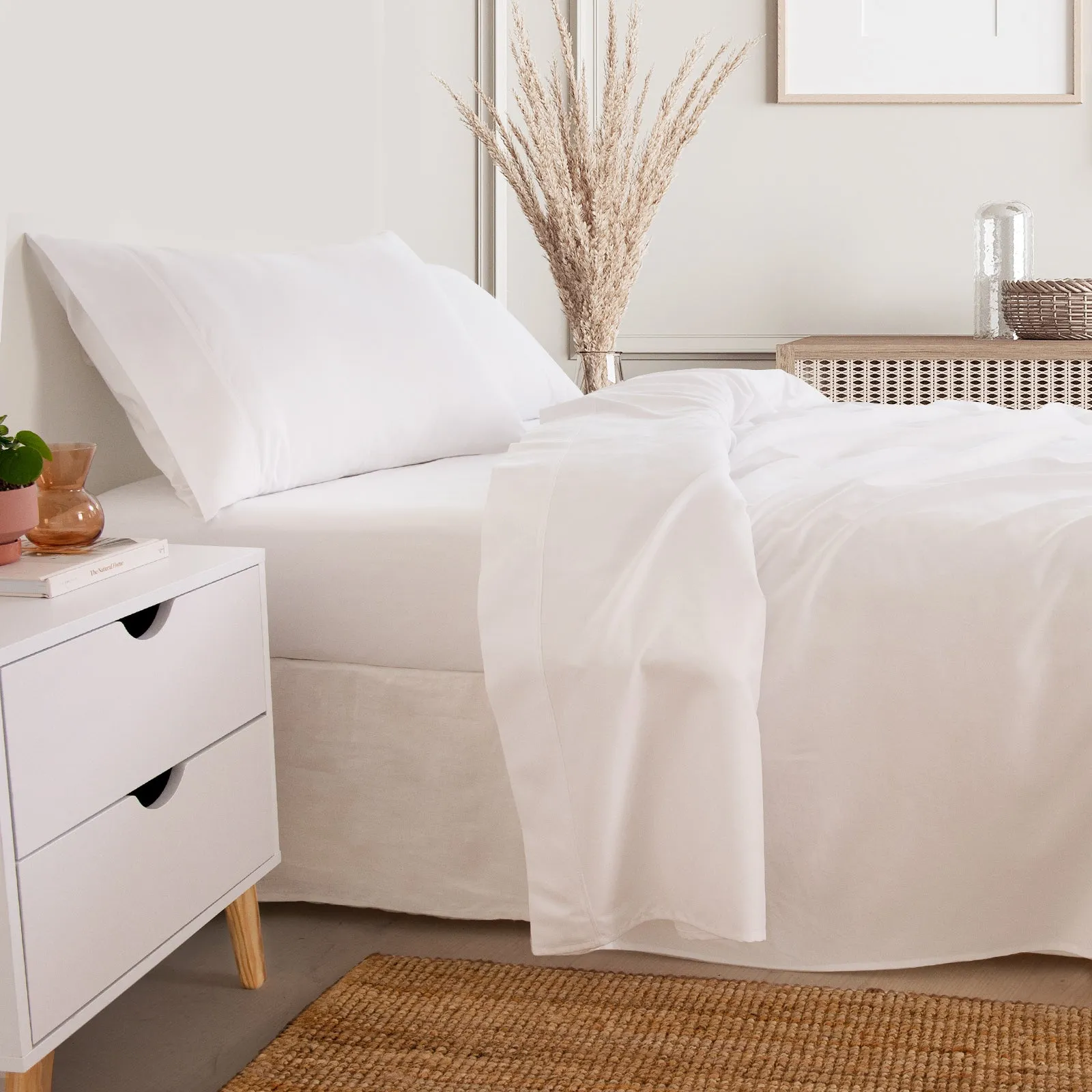 3000 Thread Count Bamboo Cooling Sheet Set | Queen | White