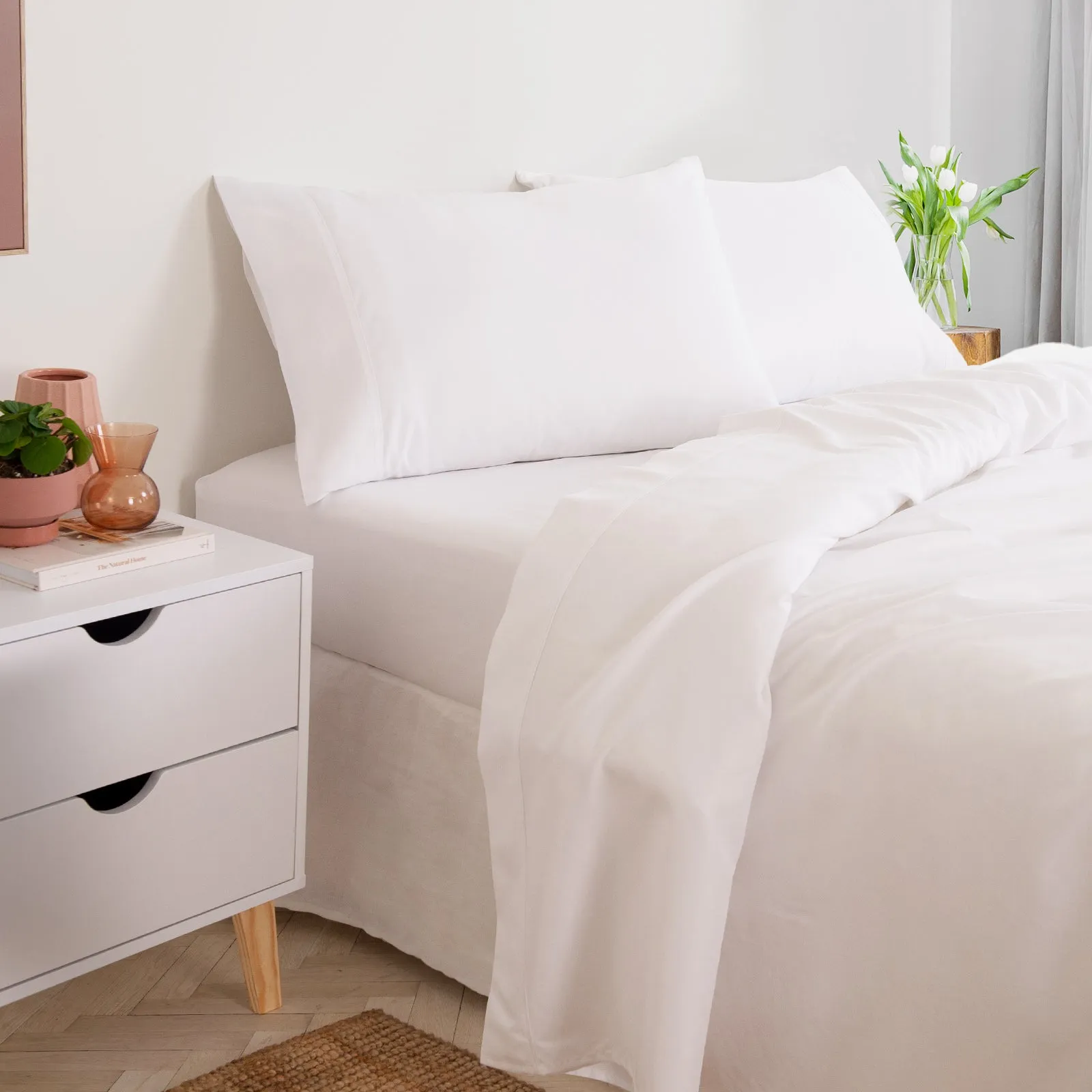 3000 Thread Count Bamboo Cooling Sheet Set | Queen | White