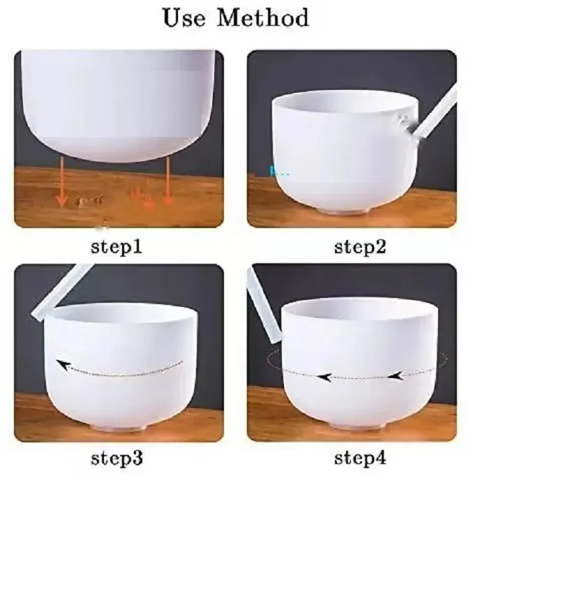 432 Hz 8 Inch Healing Abcdefg Note 1 Pcs Crystal Singing Bowl for Yoga Sound Vibration Musical Therapy Tuned Bells