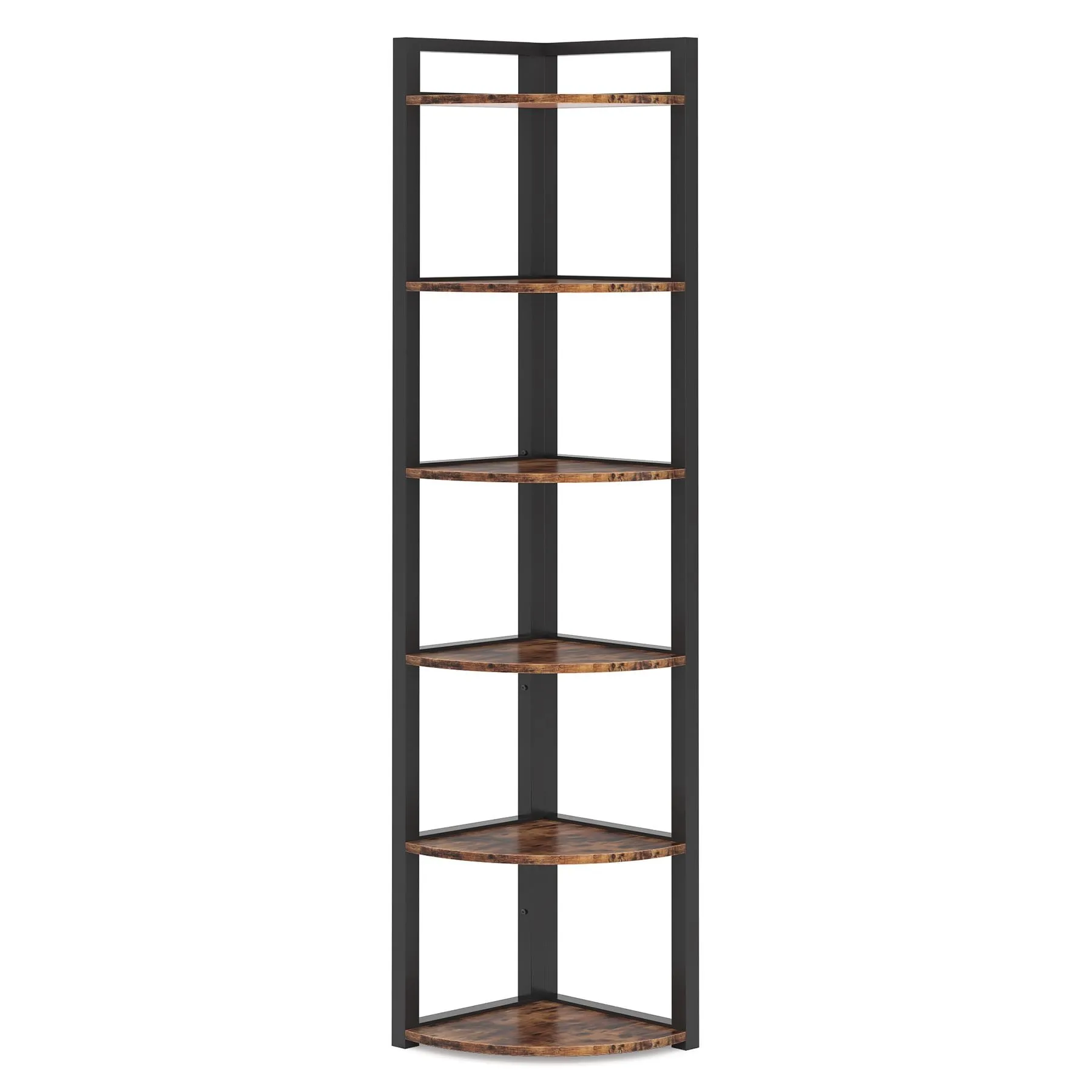 6-Tier Corner Shelf, Small Corner Bookshelf Storage Rack