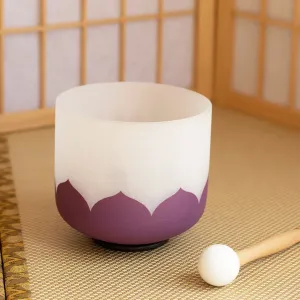 7 Inch 432hz/440hz b Note Purple Lotus Crown Crystal Singing Bowl for Healing Musical Therapy for Yoga Bath