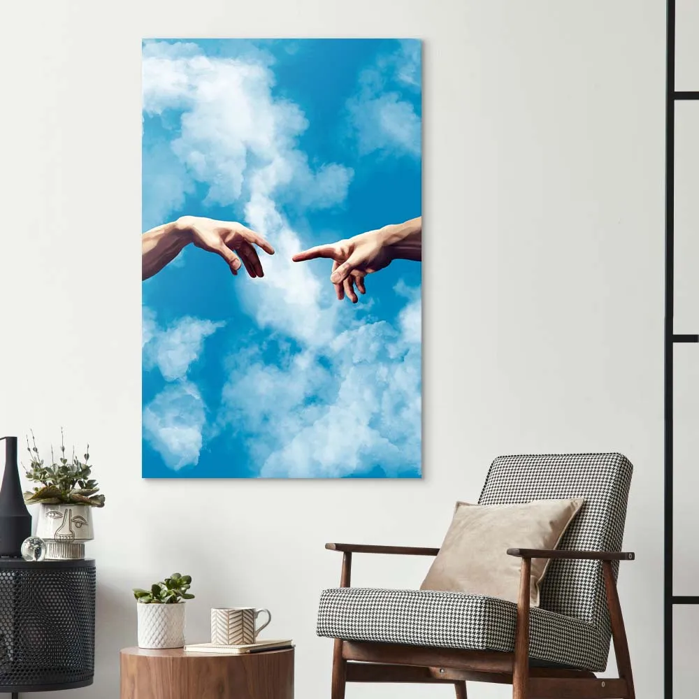Adam in the Sky Glass Wall Art Glass Wall Art
