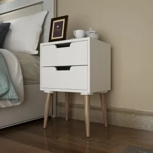 Amazing Bedside Table with Two Drawers (White)