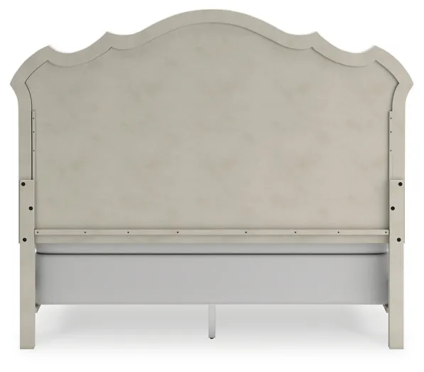 Arlendyne California King Upholstered Bed with Mirrored Dresser, Chest and 2 Nightstands