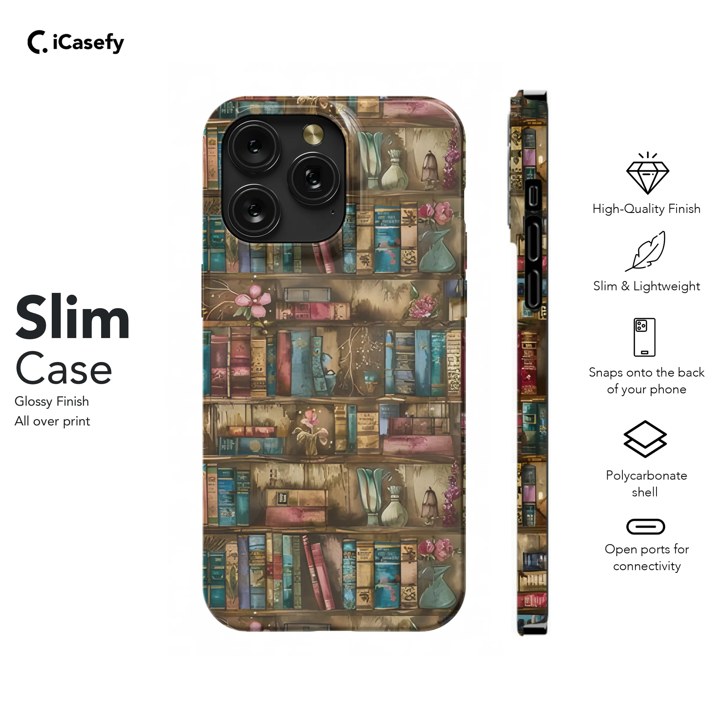 Book Lover Bookshelf Phone Case iPhone Samsung Cover Pixel 1761