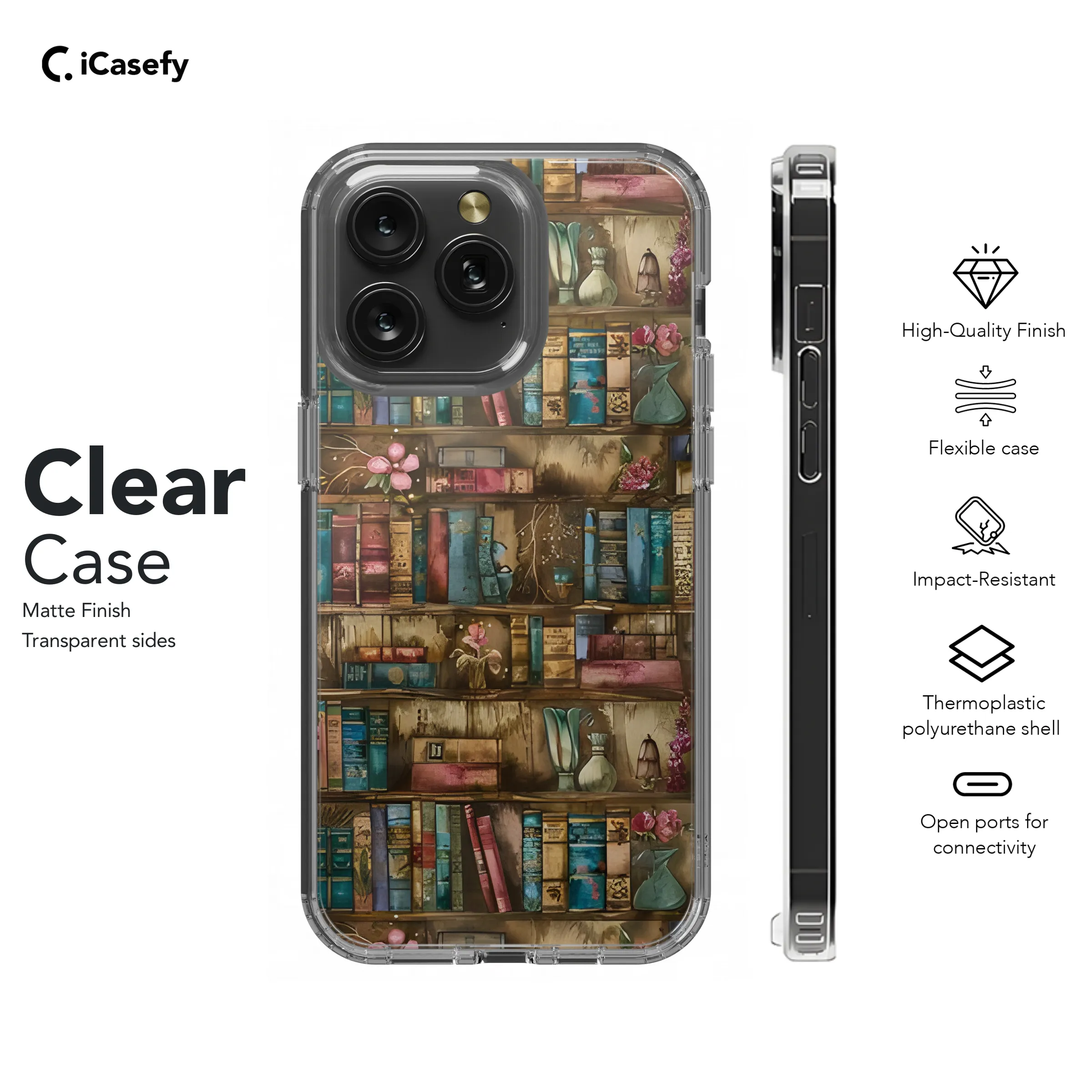 Book Lover Bookshelf Phone Case iPhone Samsung Cover Pixel 1761