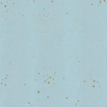Cotton   Steel Basics - Freckles - Baby Blues   Metallic