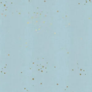 Cotton   Steel Basics - Freckles - Baby Blues   Metallic