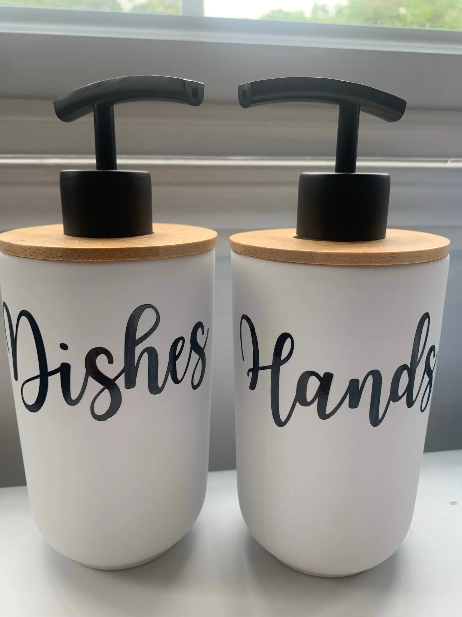 Hands And Dishes Bottle Decals | Soap Bottle Labels | Dispenser Bottle Labels | Hand Soap Label | Dish Soap Label | Kitchen Bathroom Labels