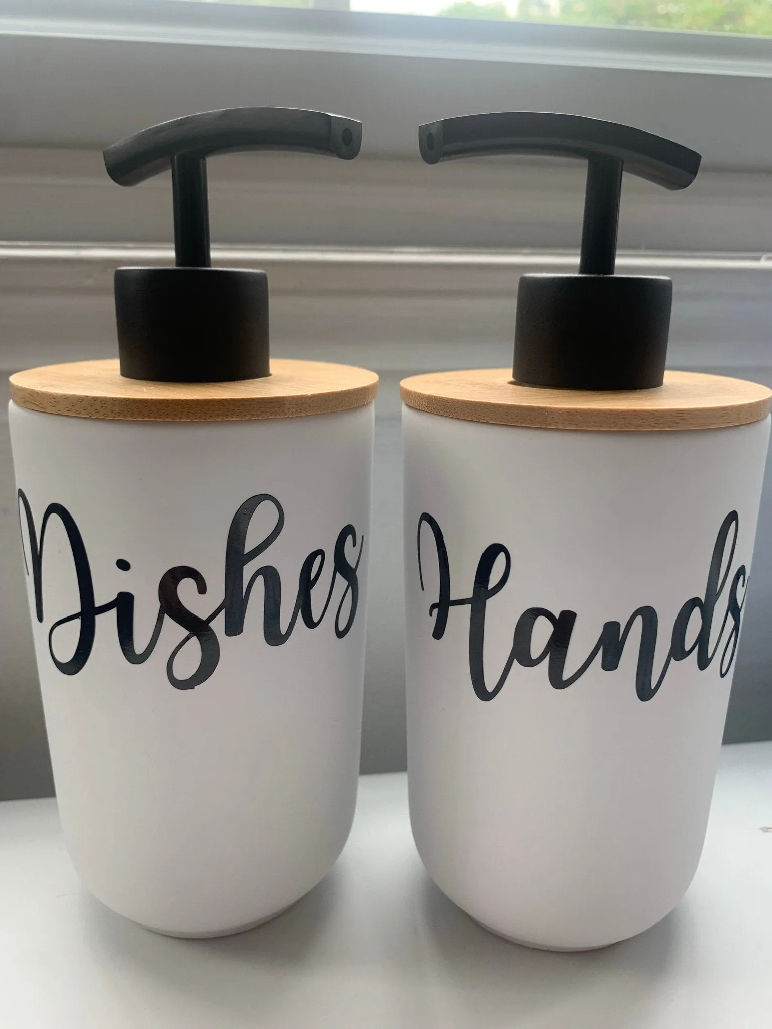 Hands And Dishes Bottle Decals | Soap Bottle Labels | Dispenser Bottle Labels | Hand Soap Label | Dish Soap Label | Kitchen Bathroom Labels