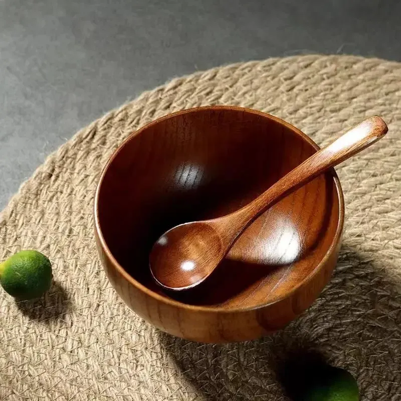Japanese Jujube Wood Eco-Friendly Soup and Salad Bowls