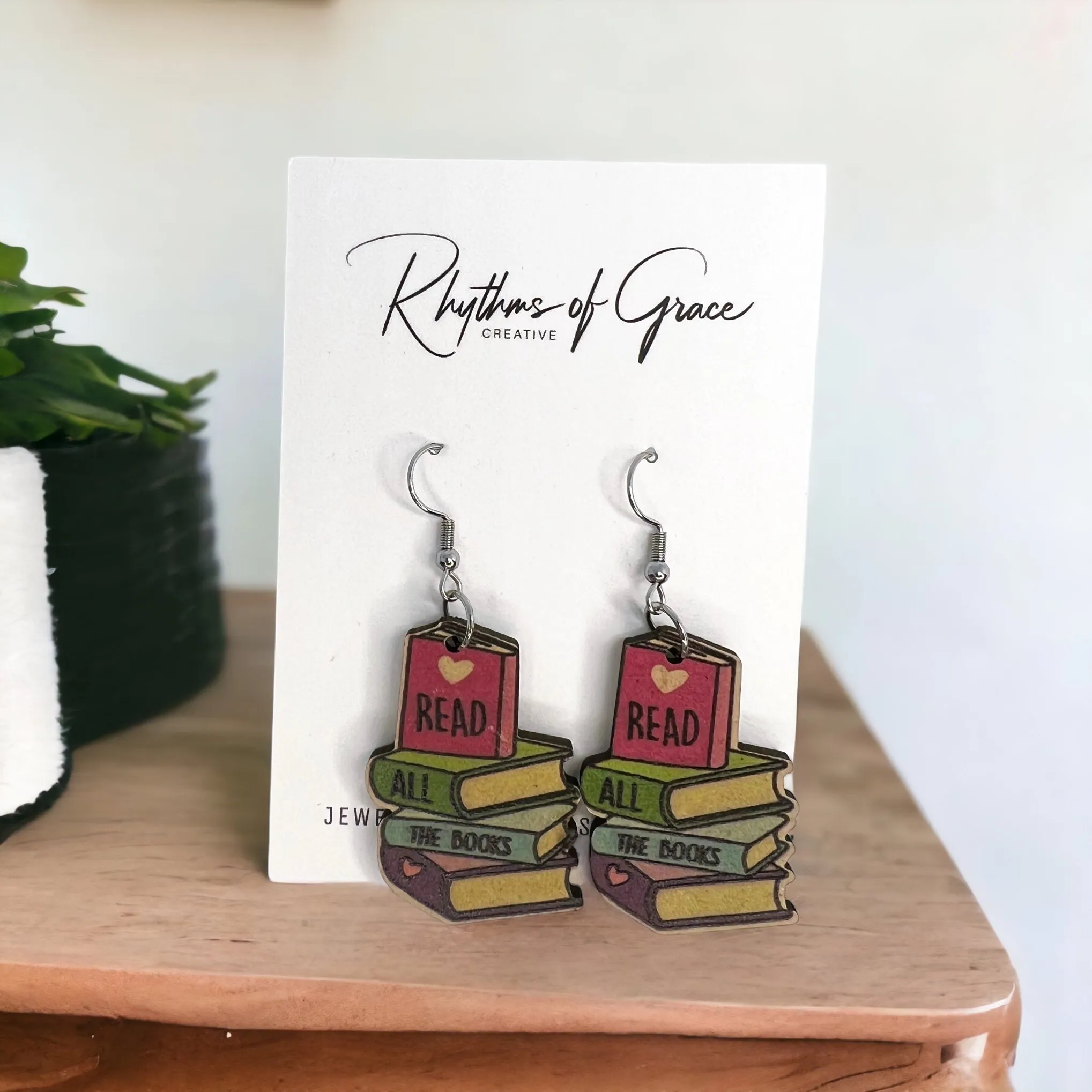 Librarian Earrings - Teacher Earrings, Reading Earrings, Book Club Earrings, Book Club, Library Earrings, Reading Teacher