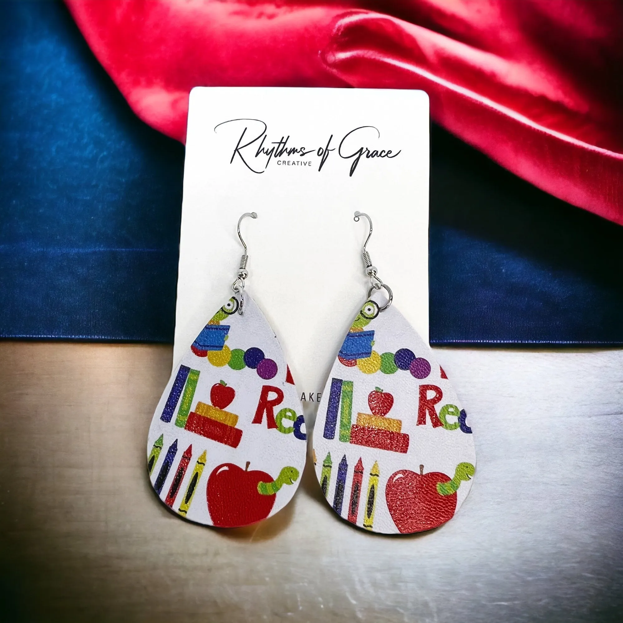 Librarian Earrings - Teacher Earrings, Reading Earrings, Book Club Earrings, Book Club, Library Earrings, Reading Teacher