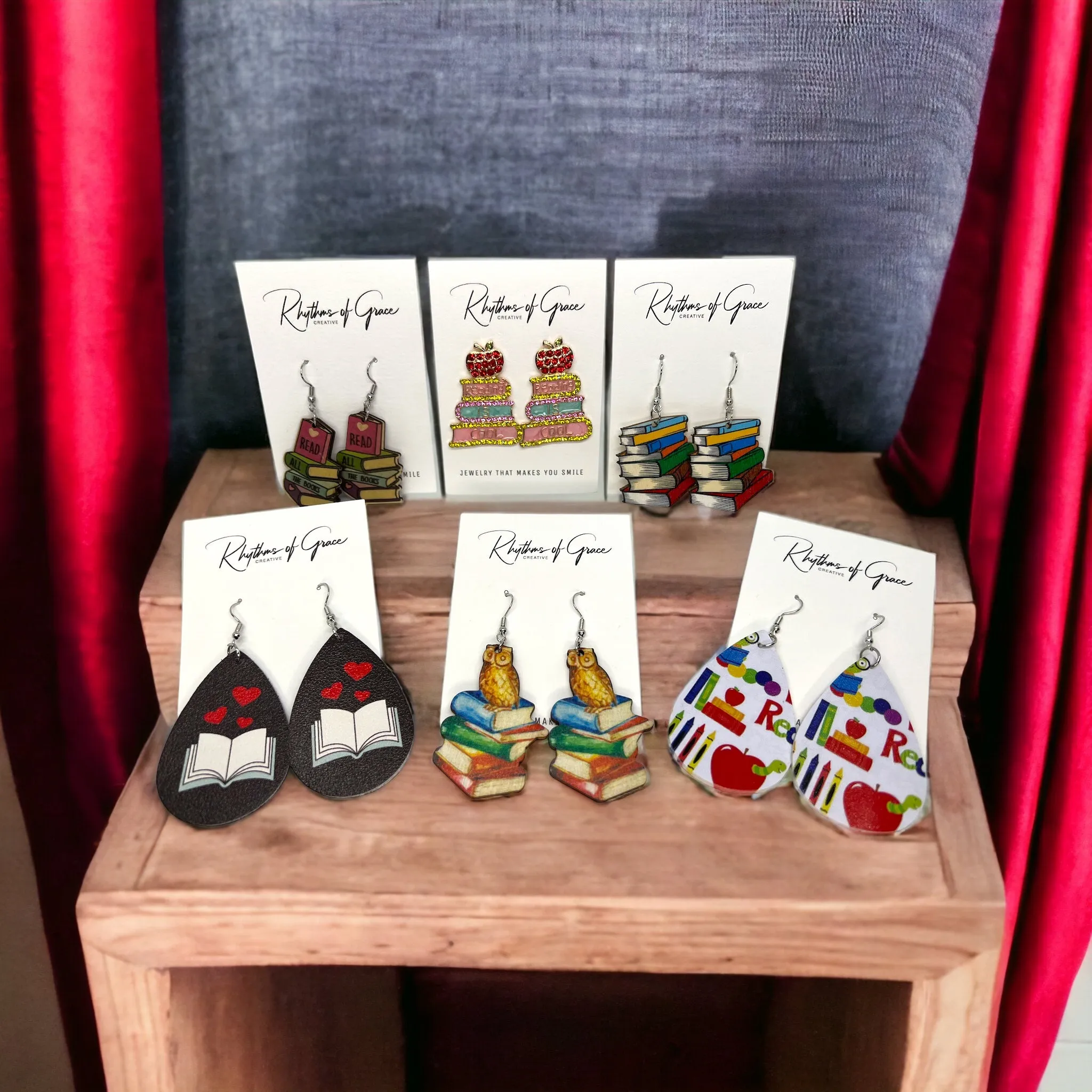 Librarian Earrings - Teacher Earrings, Reading Earrings, Book Club Earrings, Book Club, Library Earrings, Reading Teacher