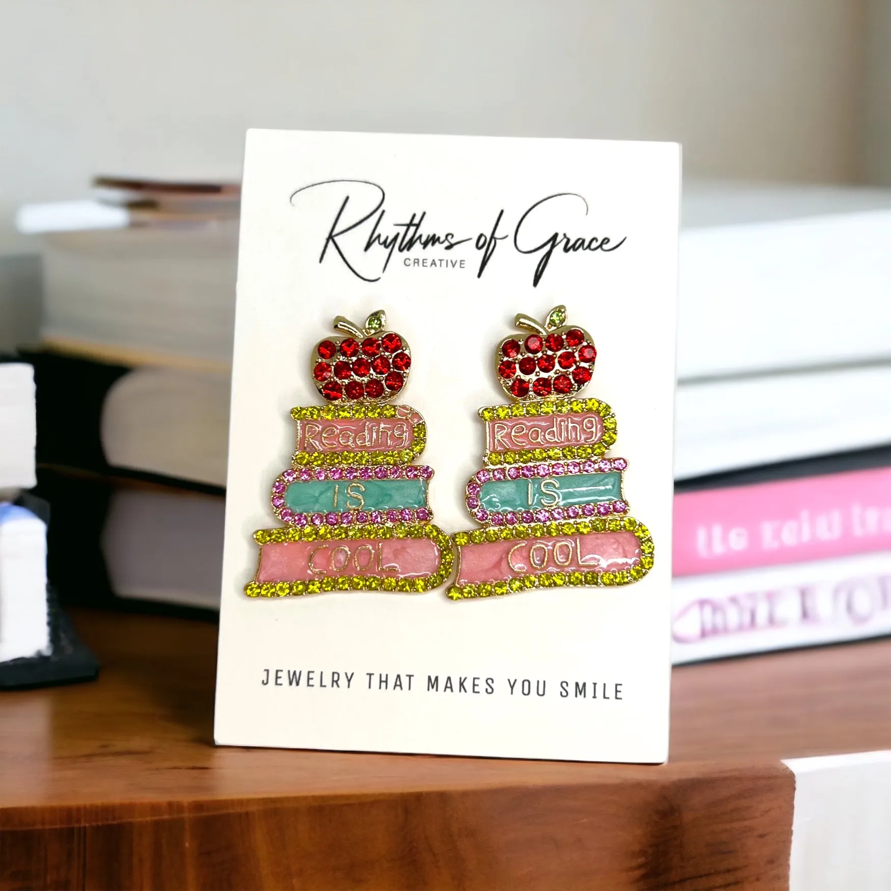 Librarian Earrings - Teacher Earrings, Reading Earrings, Book Club Earrings, Book Club, Library Earrings, Reading Teacher