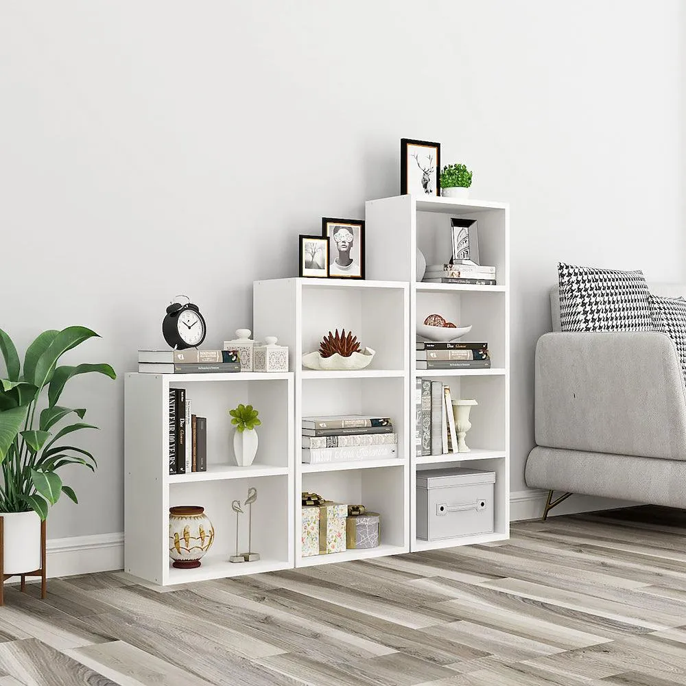 Matrix Bookcase / Home Decor / Storage Shelves / Kids Book Rack (4-Tier, Frosty White)