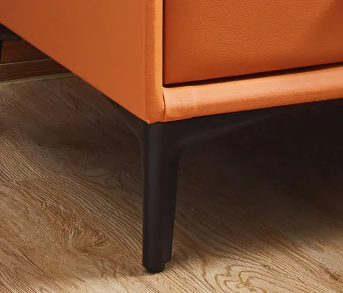 Meu Modern Nightstand with 2 Drawers - Orange