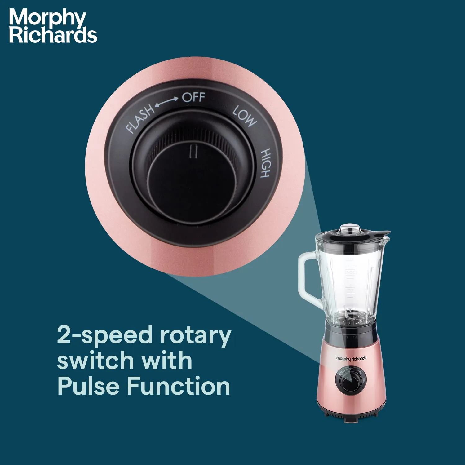Morphy Richards Blendexpert 400 W Powerful Copper Motor, 25000 Rpm, 2 Smoothie Jars With Flip Lid Top, Stainless Steel Body, Rose Gold, 400 Watt