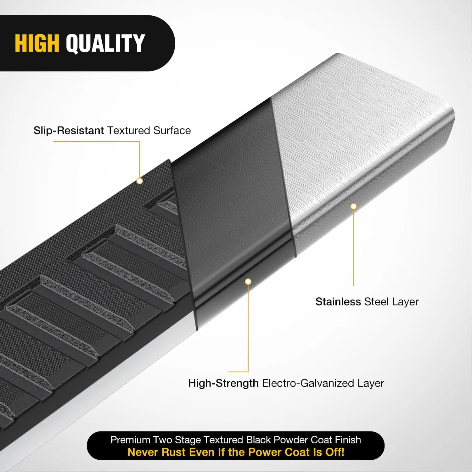 Nilight Running Boards Compatible with Dodge Ram 2019-2024 1500 New Body Style Crew Cab(Exclude 2019-2024 Classic) 6 Inch Side Step, 2 Years Warranty
