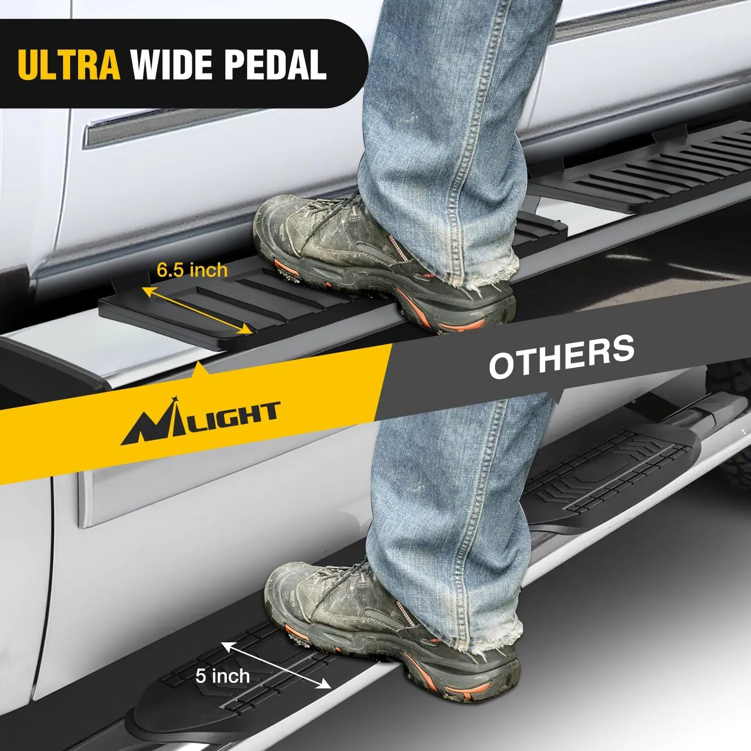 Nilight Running Boards Compatible with Dodge Ram 2019-2024 1500 New Body Style Crew Cab(Exclude 2019-2024 Classic) 6 Inch Side Step, 2 Years Warranty