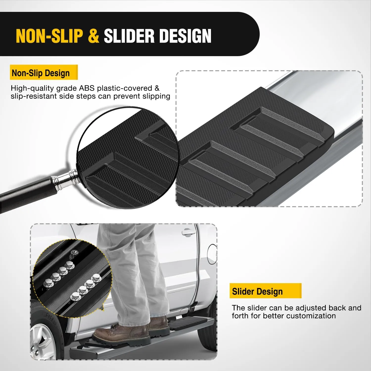 Nilight Running Boards Compatible with Dodge Ram 2019-2024 1500 New Body Style Crew Cab(Exclude 2019-2024 Classic) 6 Inch Side Step, 2 Years Warranty
