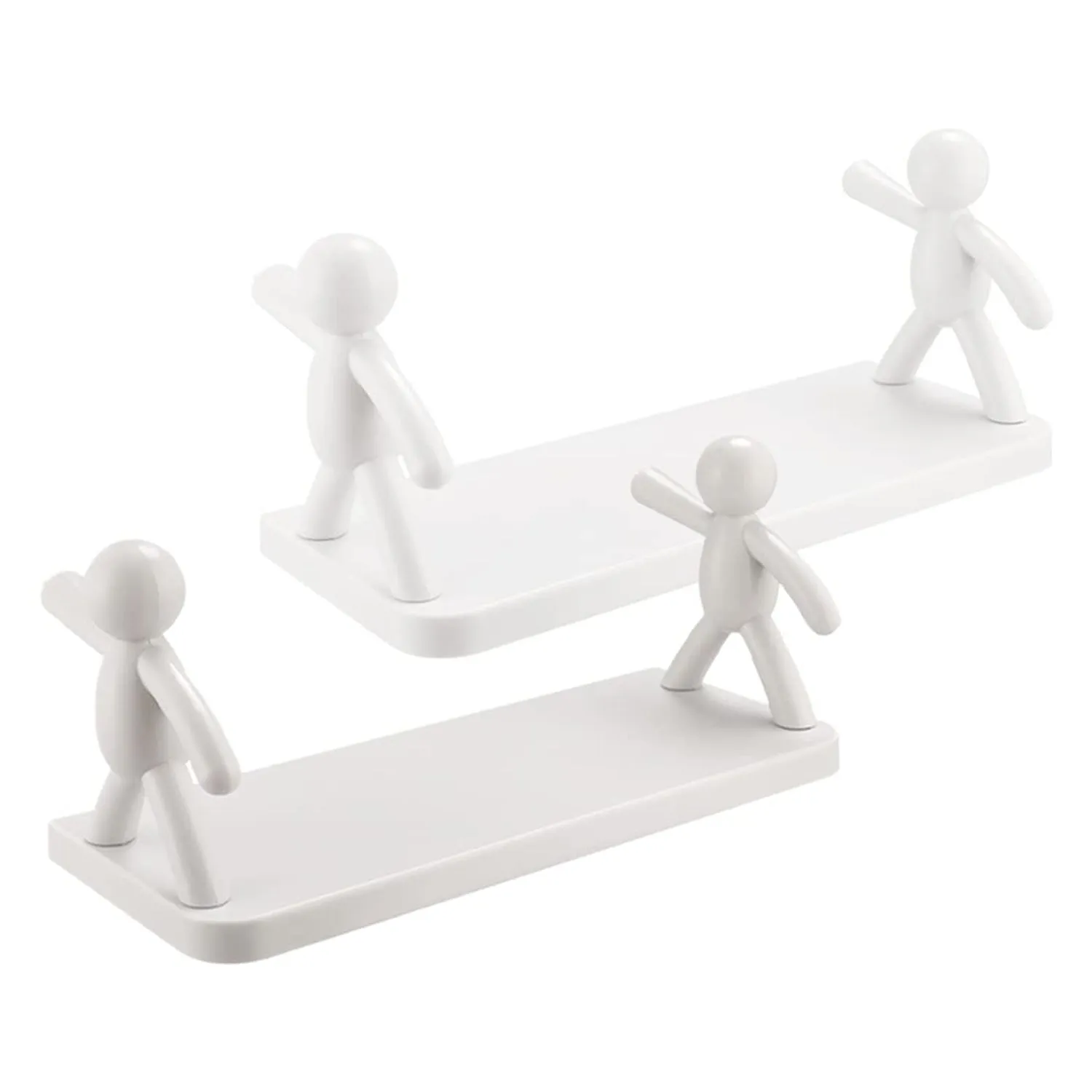 Self Adhesive cute Floating Shelves Wall Shelf | Wall Mounted Organizer - Human Figurine | Brown Box