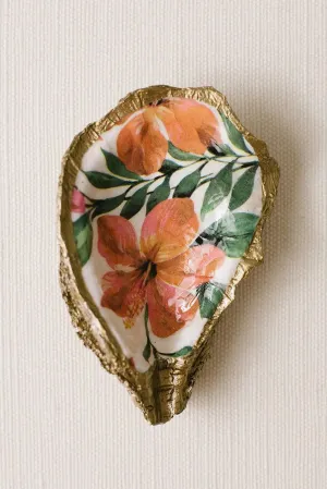 Tropical Decoupage Oyster Ring Dish