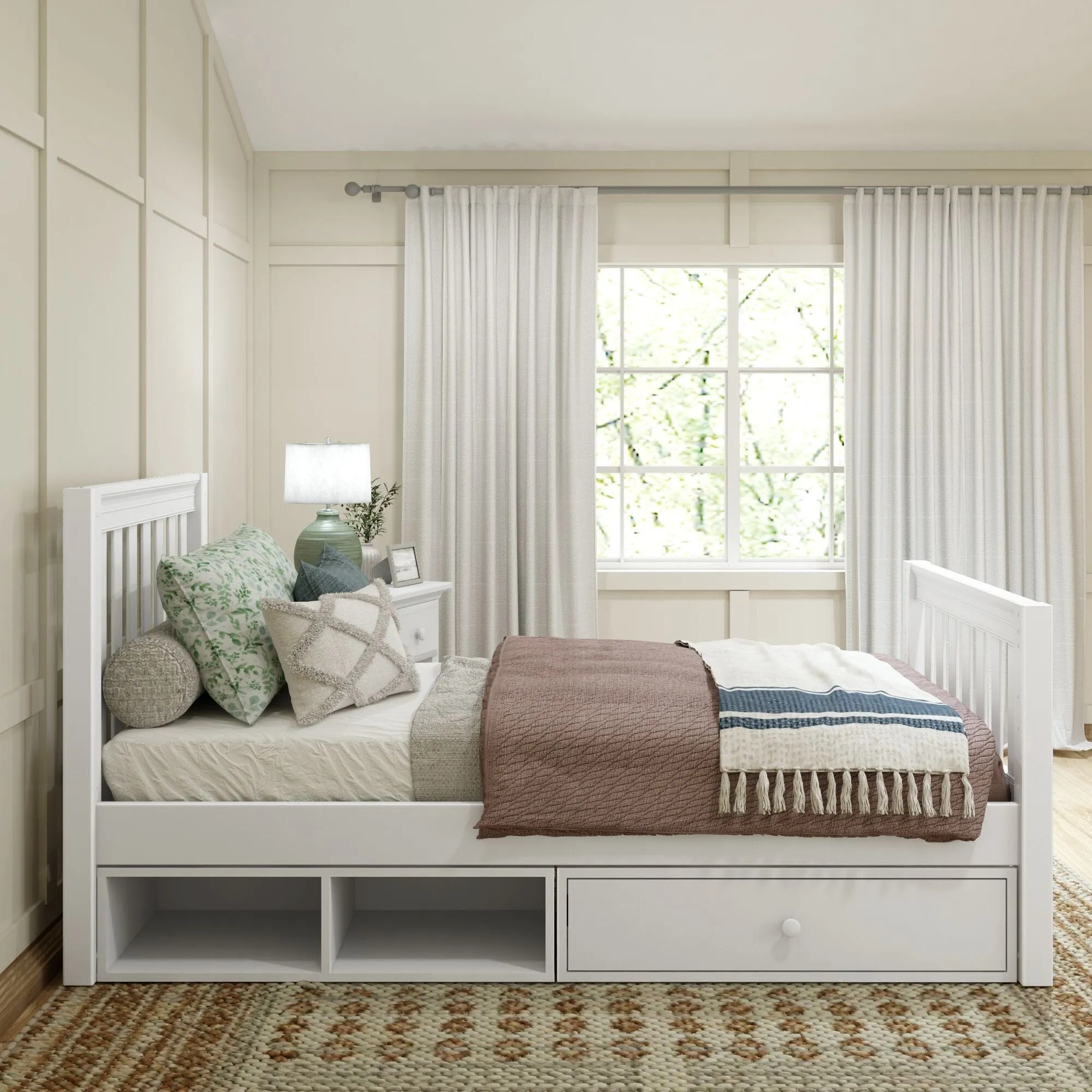 Twin Traditional Bed with Dresser and Cubby
