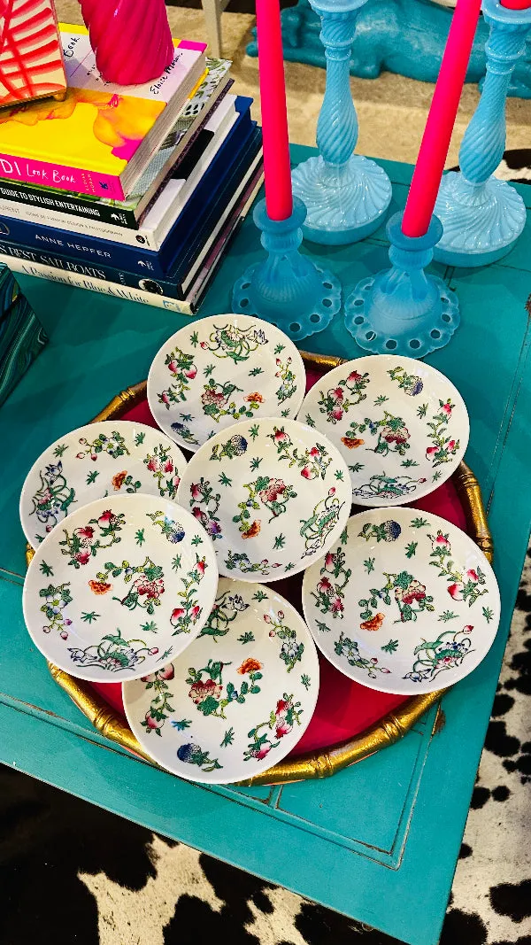 Vintage Bowls, Japanese Porcelain Ware, Lord & Taylor, Floral, Set of 7