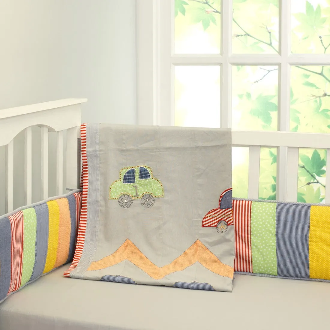 Vintage Car With Kantha Complete Bedding Set <br> With Free Personalisation
