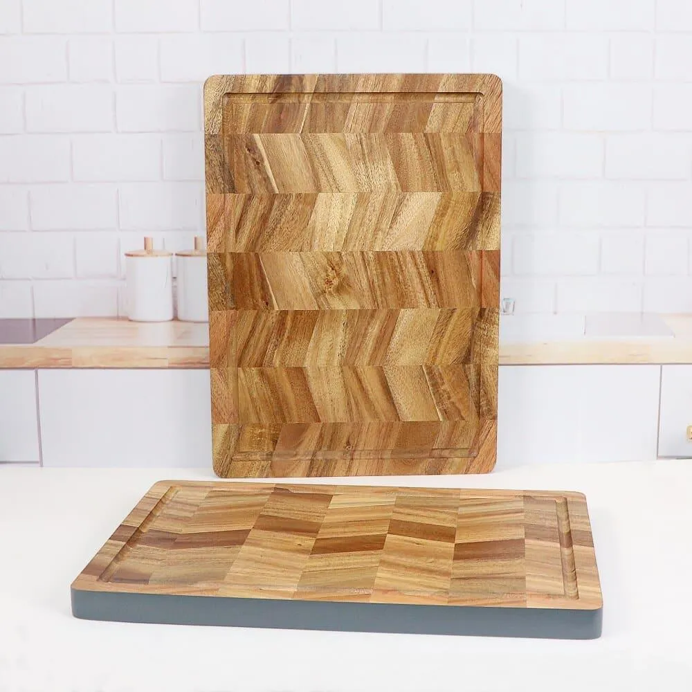 Wave Pattern Acacia Wood Cutting Board