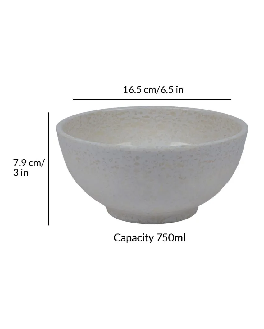 White Marble Coloured Melamine Serving Bowls | Set Of 2