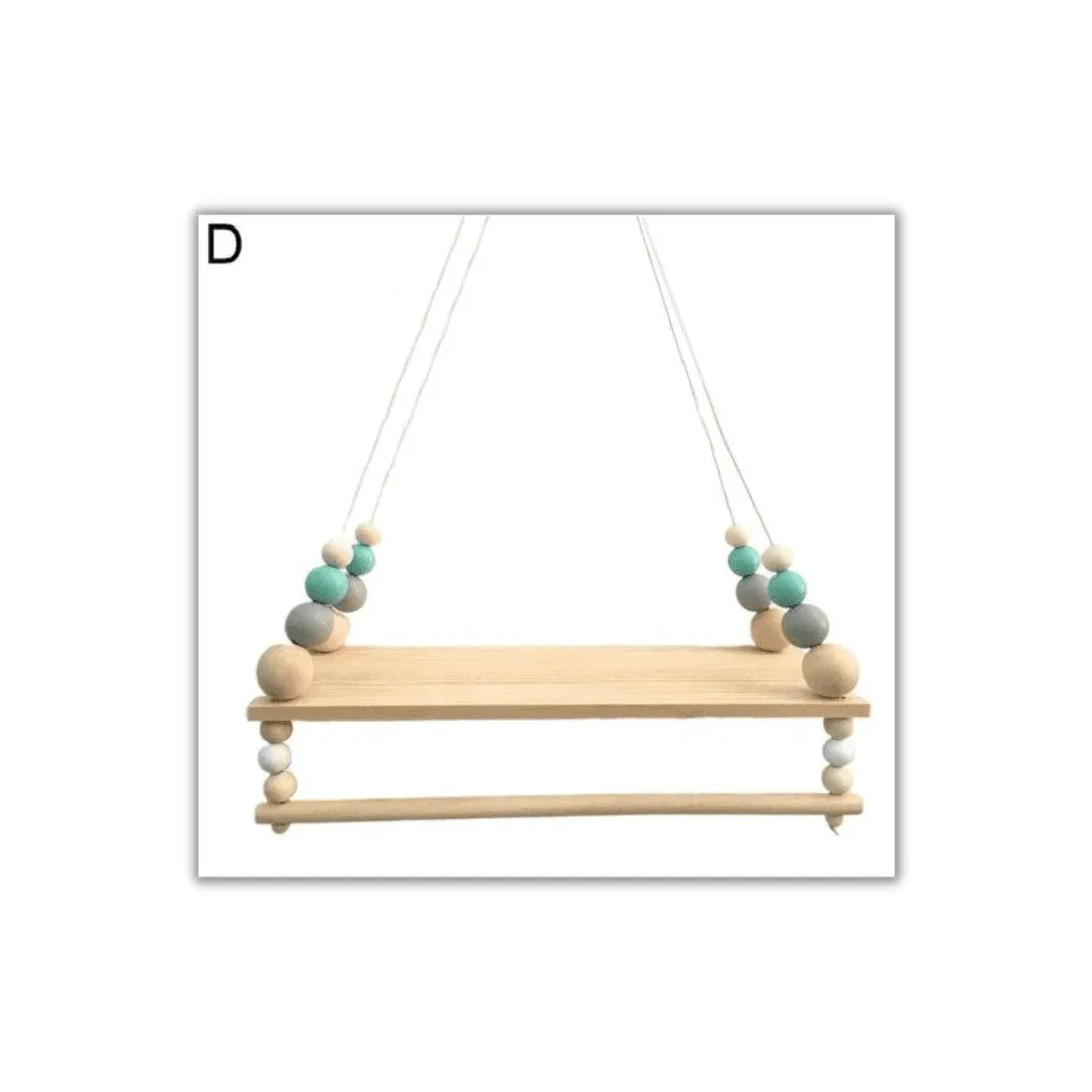 Wooden Bead Hanging Shelf