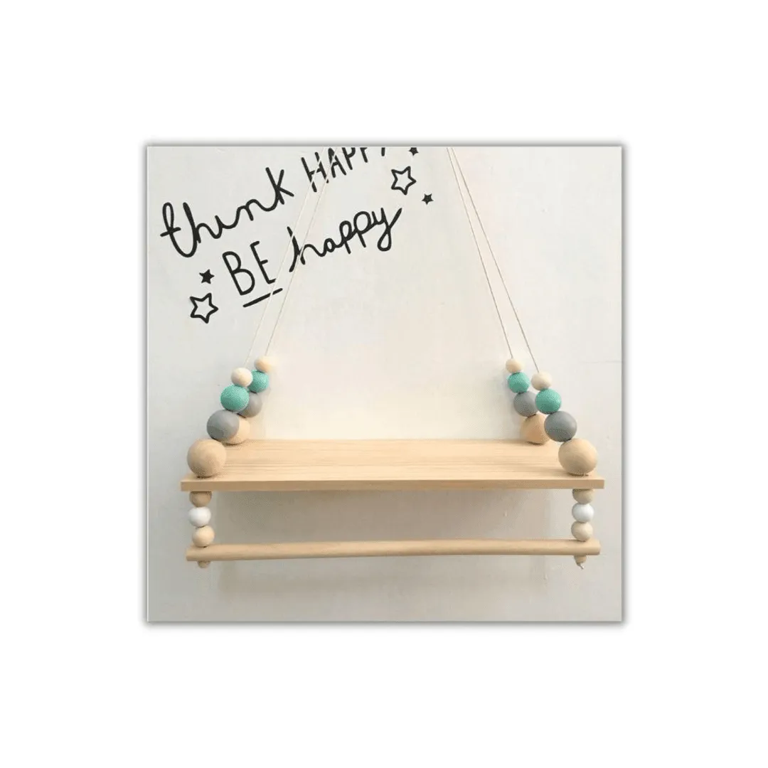 Wooden Bead Hanging Shelf